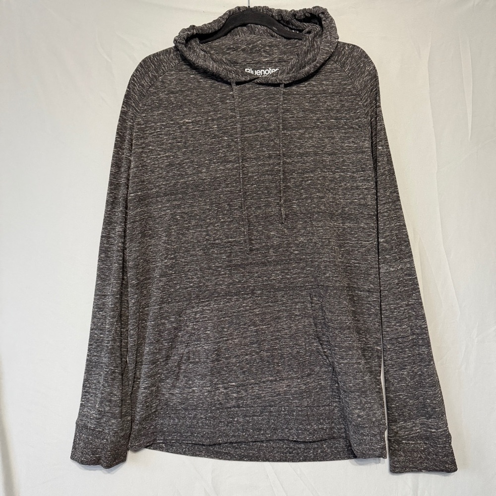 Bluenotes Mens Hooded Long Sleeve Top Size XL Grey Melange Lounge Skater Grunge